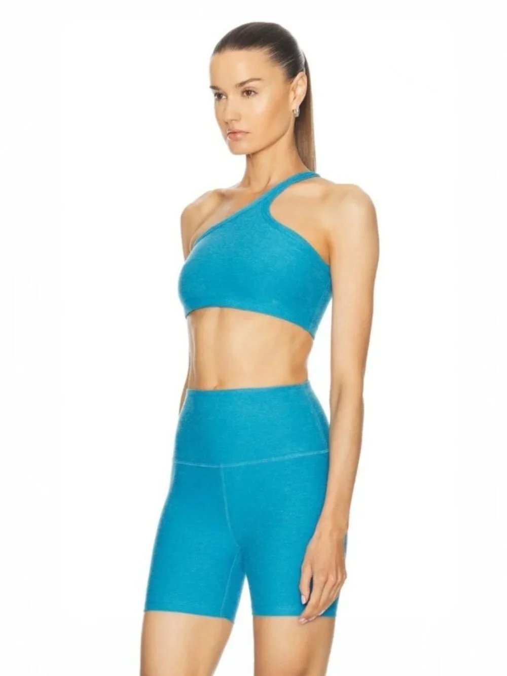 Beyond Yoga set spacedye one up gym tank & high rise biker shorts in Cali Blue M